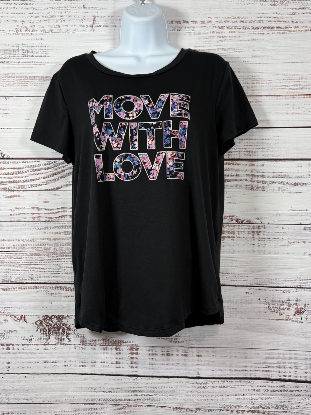 We Wander Black Move With Love Tee